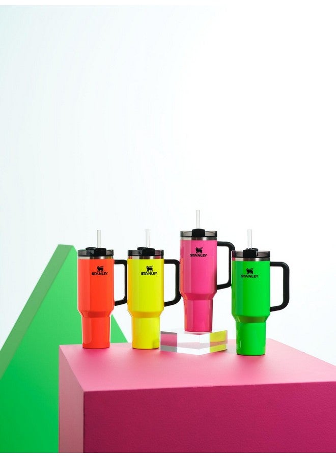 ستانلي كوب ستانلي كوينشر H2.0 مع ماصة، سعة 40 أونصة | غطاء فلوستيت بثلاثة أوضاع | متوافق مع حامل أكواب للسفر | كوب معزول من الفولاذ المقاوم للصدأ | خالٍ من مادة BPA | برتقالي نيون - Image 3