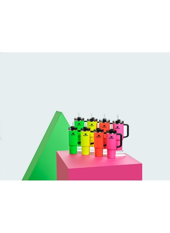 ستانلي كوب ستانلي كوينشر H2.0 مع ماصة، سعة 40 أونصة | غطاء فلوستيت بثلاثة أوضاع | متوافق مع حامل أكواب للسفر | كوب معزول من الفولاذ المقاوم للصدأ | خالٍ من مادة BPA | برتقالي نيون - Image 5
