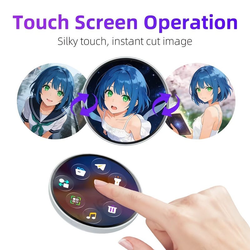 Green Electronic Badge With 1 85 inch HD Display Dynamic Digital Wireless Upload Of Photos GIFs And 9 Second Videos For Anime Fans Cosplay Enthusiasts And Events - Image 4