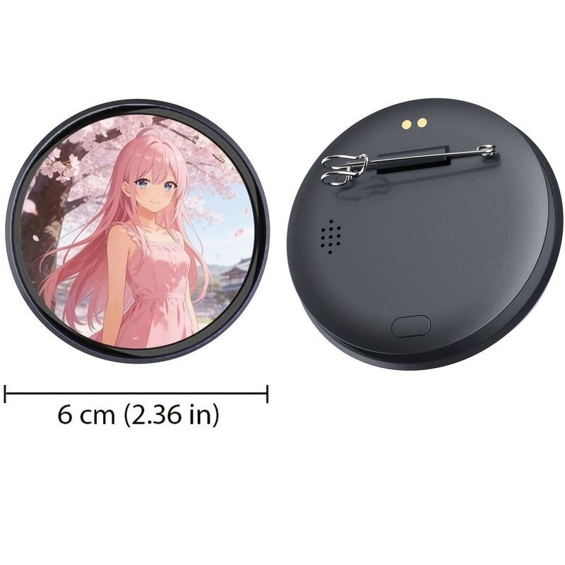 Green Electronic Badge With 1 85 inch HD Display Dynamic Digital Wireless Upload Of Photos GIFs And 9 Second Videos For Anime Fans Cosplay Enthusiasts And Events - Image 3