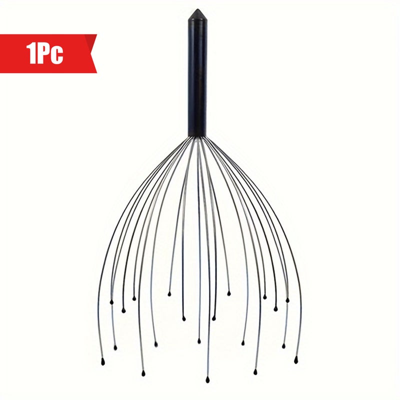 Black Head Massager 20 Fingers Scalp Scratcher Deep Relaxation Handheld - Image 1