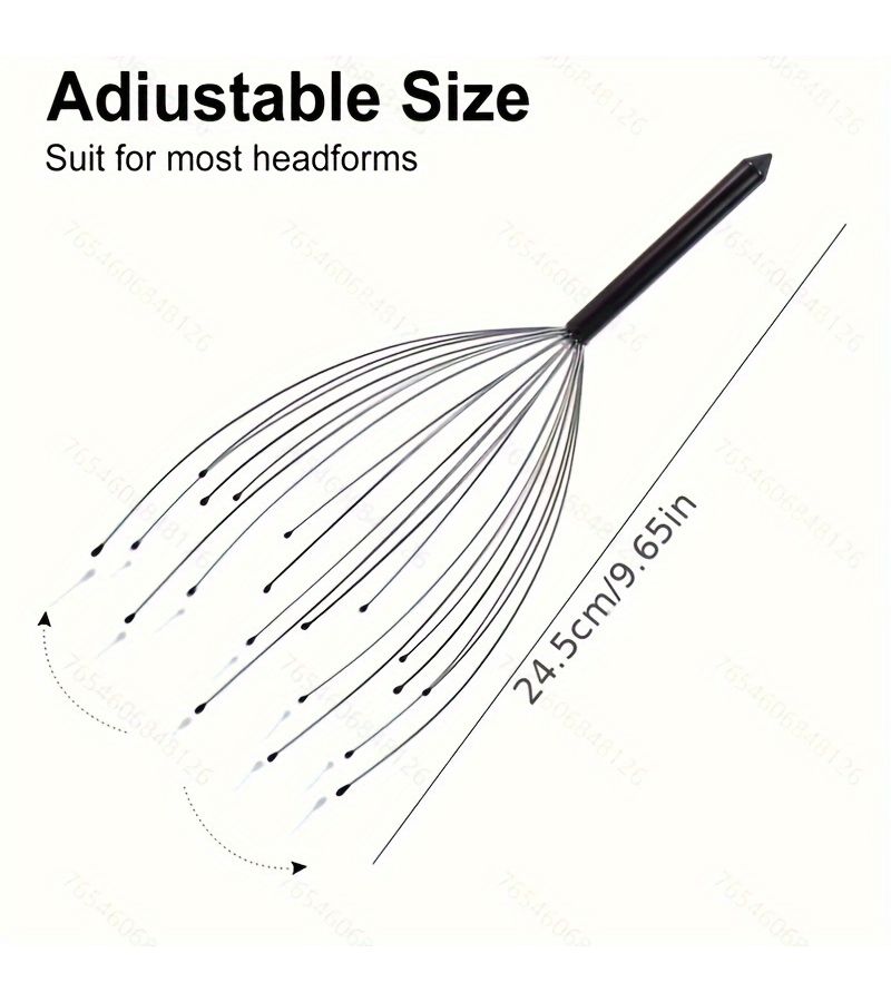 Black Head Massager 20 Fingers Scalp Scratcher Deep Relaxation Handheld - Image 3