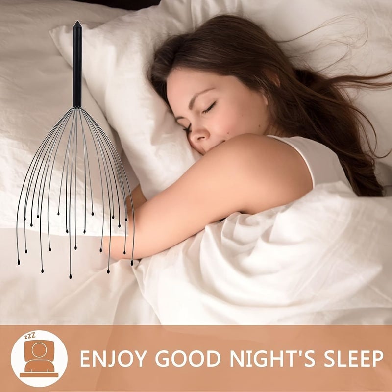 Black Head Massager 20 Fingers Scalp Scratcher Deep Relaxation Handheld - Image 5