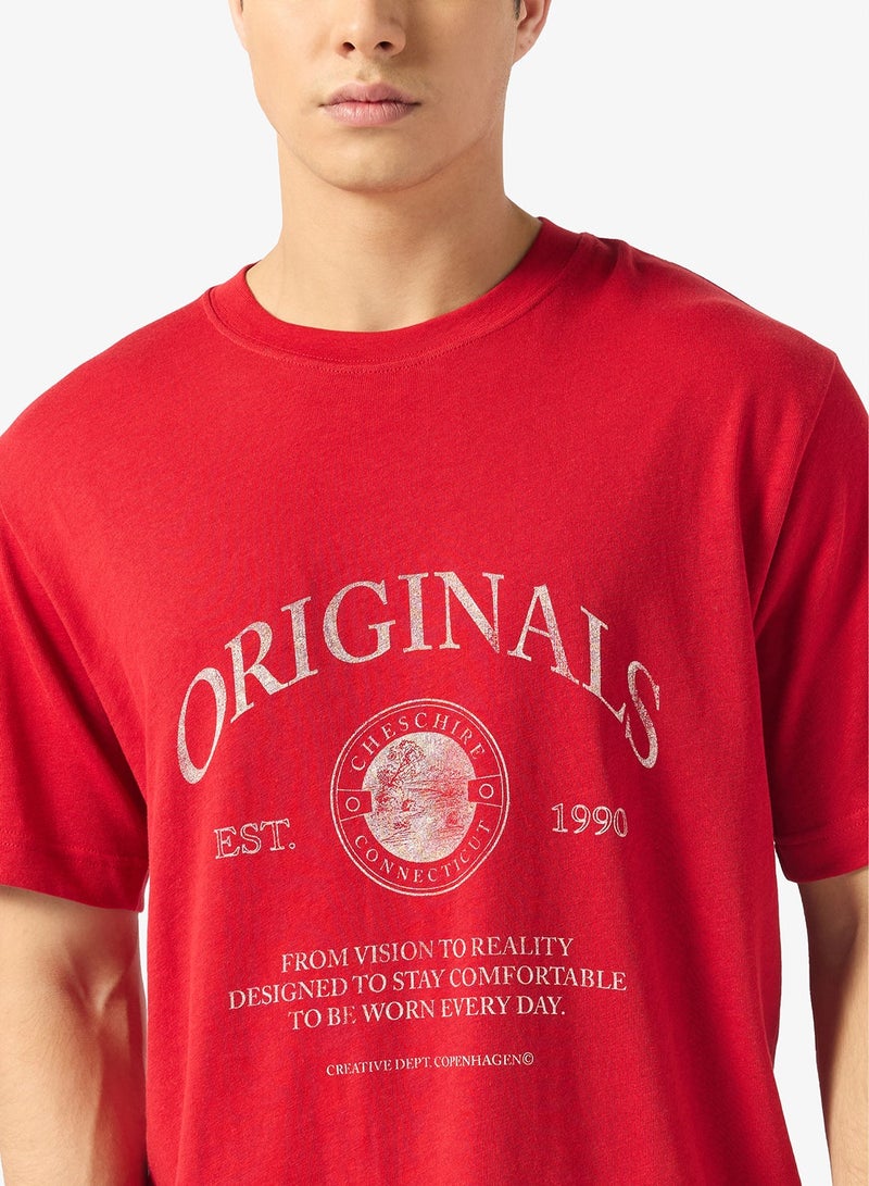 JACK & JONES Casual Graphic Back Crewneck T-Shirt - Image 3