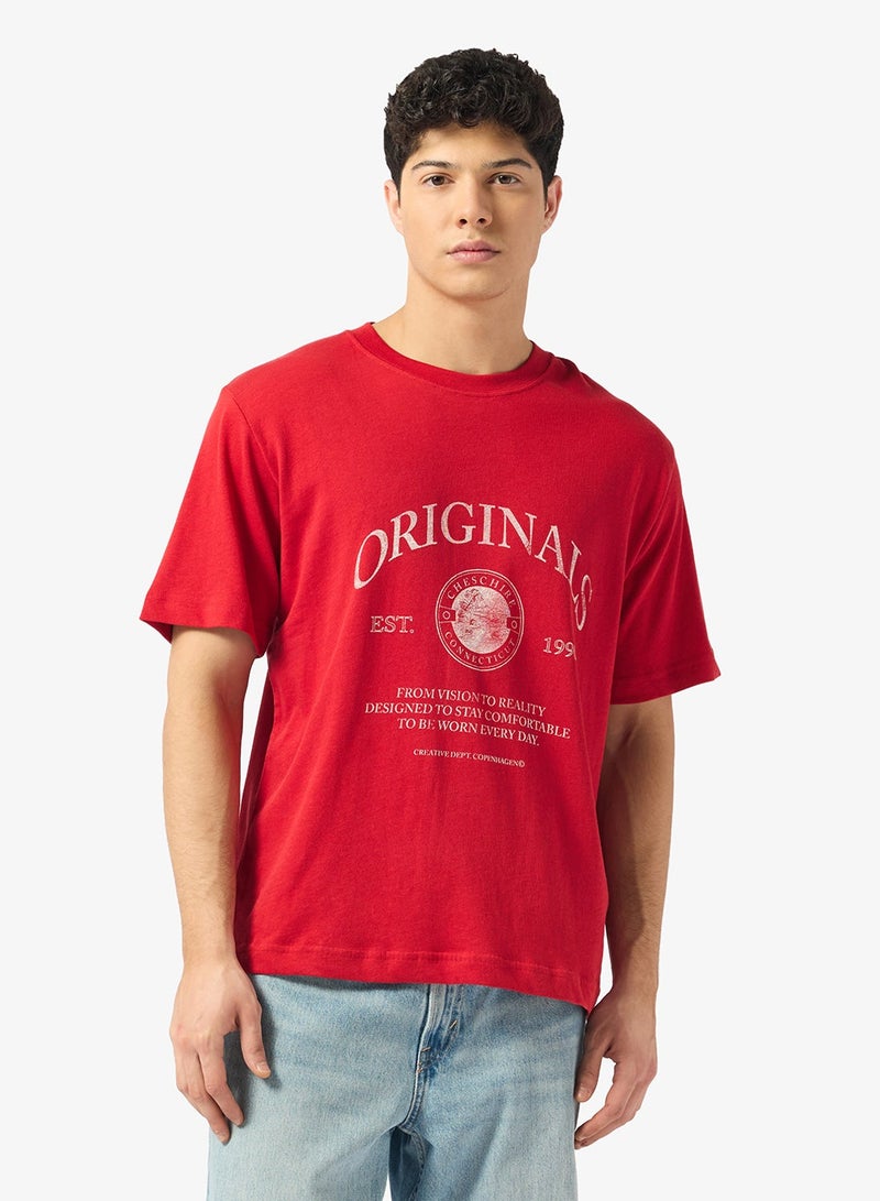 JACK & JONES Casual Graphic Back Crewneck T-Shirt - Image 1