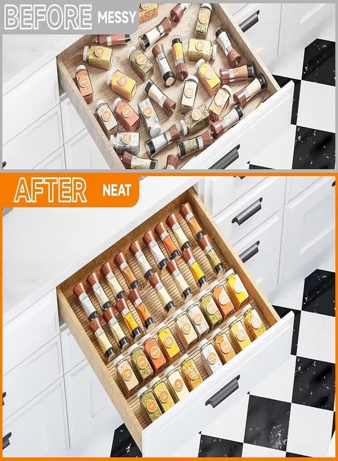 MUGATH Transparent 4-Tier Expandable Spice Rack for Kitchen Drawers, Adjustable Acrylic Spice Organizer for Countertop & Cabinet, Space-Saving Holder (Jars Not Included) - Image 4