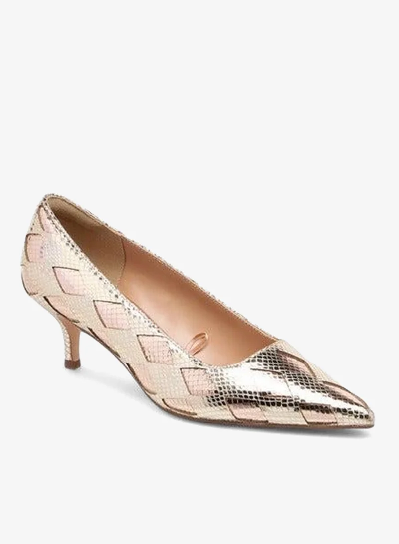 ايل حذاء نسائي بكعب رفيع مدبب بنقوش