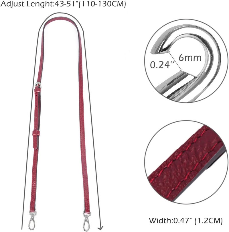 Live Up Full Grain Purse Strap Genuine Leather Replacement for Cross Body Bag Handbags - Image 4