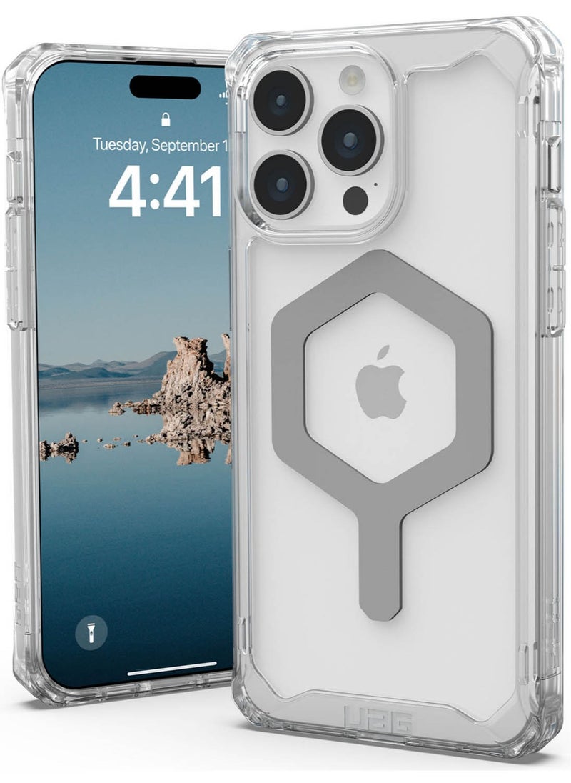 Urban Armor Gear - UAG Plyo MagSafe for iPhone 15 Pro Max Case Cover [16 Feet Drop Tested] - Ice / Silver - Image 1