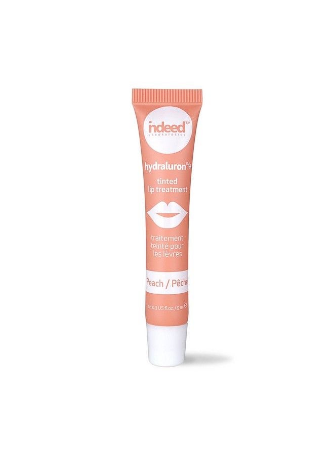 Indeed Labs Hydraluron + Tinted Lip Treatment Hydrating AntiAging Lip Balm Treatment For Smooth Lips With Natural Subtle Color 9Ml (Peach)  - Image 1