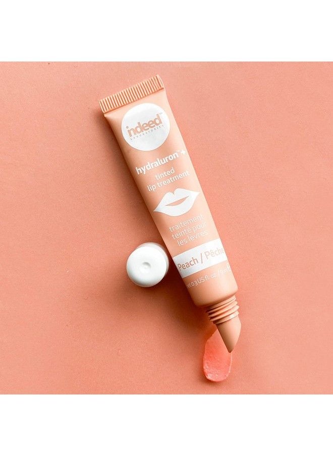 Indeed Labs Hydraluron + Tinted Lip Treatment Hydrating AntiAging Lip Balm Treatment For Smooth Lips With Natural Subtle Color 9Ml (Peach)  - Image 5