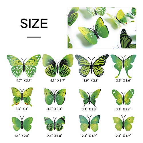 SmartWallStation 84 x PCS 3D Colorful Butterfly Wall Stickers DIY Art Decor Crafts for Party Cosplay Wedding Offices Bedroom Room Glue Sticker Set - Image 5