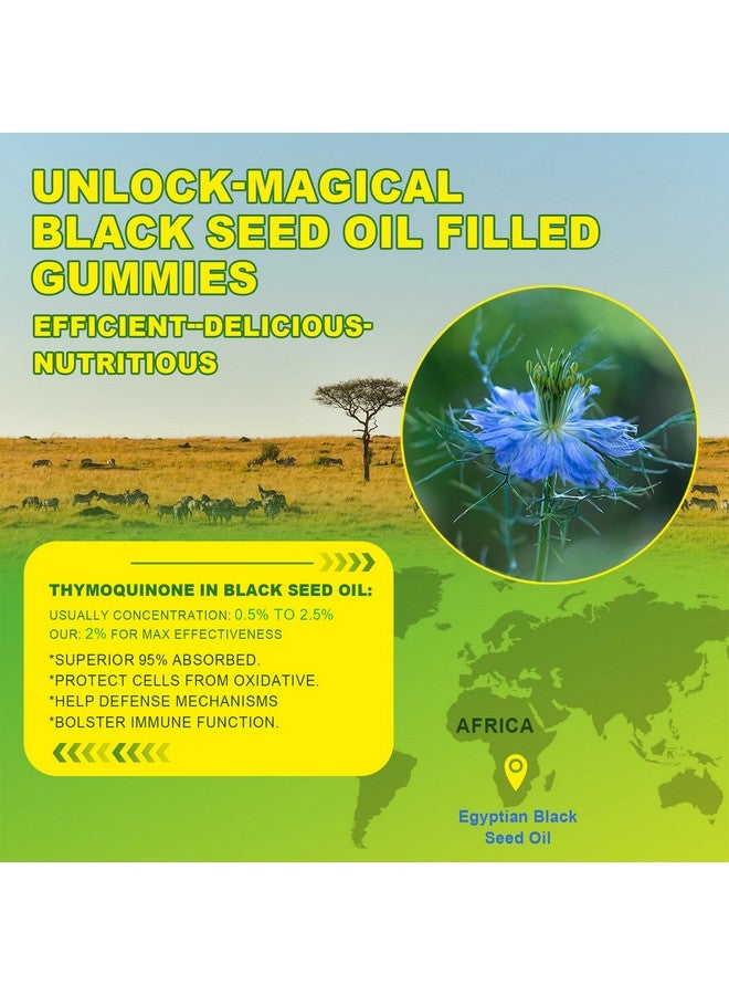 Black Seed Oil Gummies & Chlorophyll, Biotin 500mcg with Hydrolyzed Collagen, Raw Manuka Honey, Organic Cold Pressed - Ultimate Absorption for Skin, Hair & Nails, Digestive, Overall Health, Sugar Free