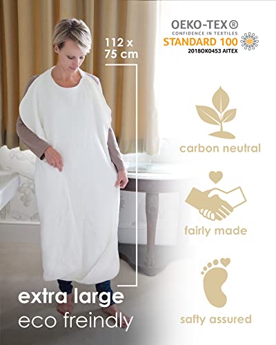 Cuddledry Hands Free Baby Bath Towel | Luxuriously Soft Cotton & Viscose Derived from Bamboo Hooded Baby Towel | Apron Towel for Safe Babies Bathtime | Perfect Newborn Gift | Gray - Image 5