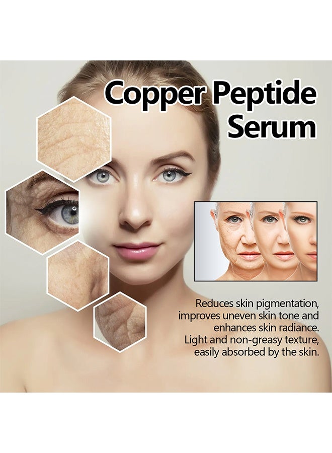 إيلهو مصل الببتيد النحاسي - العناية بالوجه للنساء - مصل ببتيدات النحاس لتصحيح البقع الداكنة - مصل حمض الهيالورونيك للعناية بالبشرة - ترطيب وتحسين البشرة التالفة وجعل البشرة متألقة 30 مل - Image 3