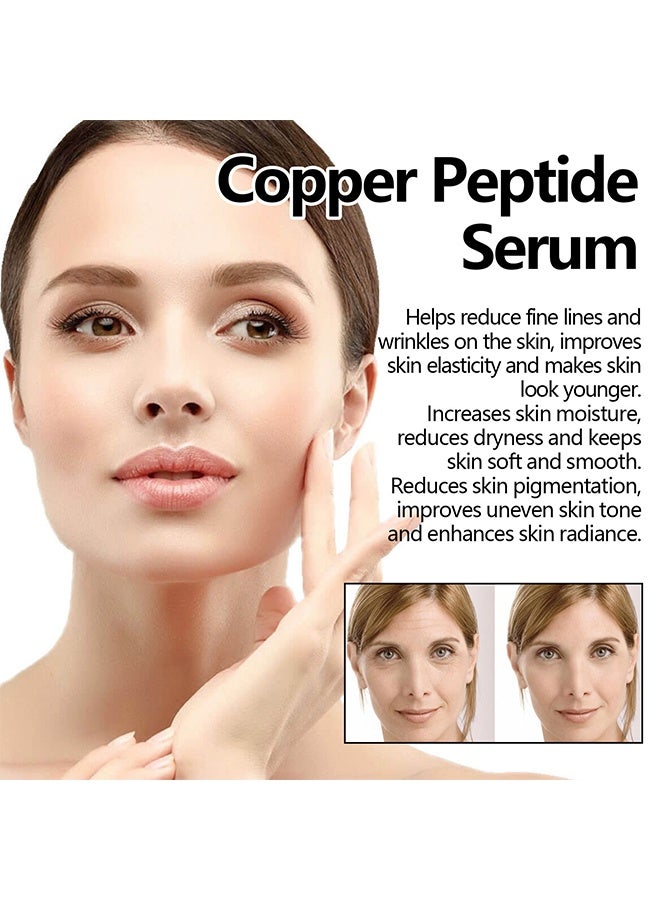 إيلهو مصل الببتيد النحاسي - العناية بالوجه للنساء - مصل ببتيدات النحاس لتصحيح البقع الداكنة - مصل حمض الهيالورونيك للعناية بالبشرة - ترطيب وتحسين البشرة التالفة وجعل البشرة متألقة 30 مل - Image 4
