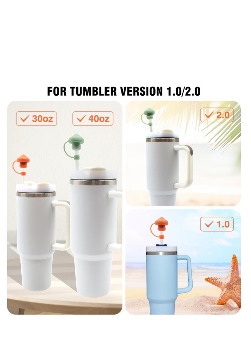 SYOSI مجموعة سدادة الانسكاب المصنوعة من السيليكون لأكواب ستانلي 1.0/H2.0 30/40 أونصة، 6 قطع من ملحقات أكواب ستانلي القابلة لإعادة الاستخدام المقاومة للتسرب، 2 غطاء غطاء من القش على شكل فطر، 2 سدادة انسكاب مربعة، 2 سدادة انسكاب مستديرة - Image 5