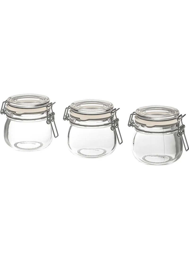 أيكيا Korken Glass Jar with Lid Glass 13 Cl 3 Pieces