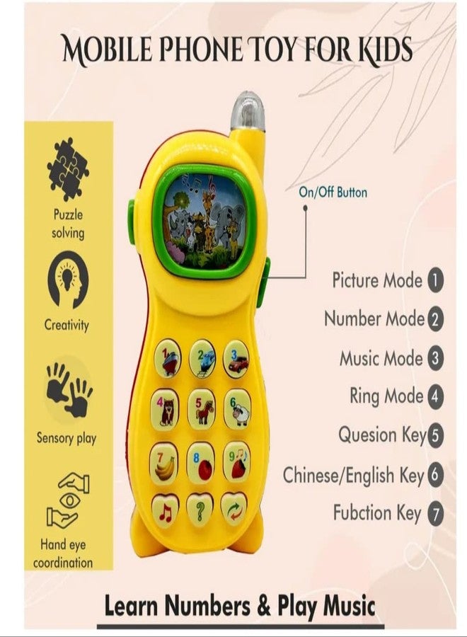 Famous Quality Colorful Learning Mobile Phone Toy for Toddlers and Kids with Image Projection, (Multi Color) - Image 4