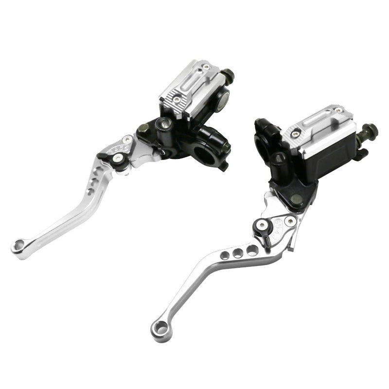 Generic ZSDTRP Universal Motorcycle 7/8" 22mm CNC Hydraulic Brake Clutch Lever Master Double Pump with Warning Switch Mirror Holder for Scooter Motorbike Mped ATV UTV Go Kart (Silver)  - Image 2