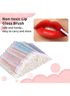 Mooerca 300Pcs Glitter Crystal Lip Brush Disposable Crystal Lip Brushes Tool Kits Lip Gloss Applicators Make Up Brush Lipstick Gloss Wands Makeup Applicators Brushes Applicator Tool Makeup Beauty Tool Kits1  - Image 2