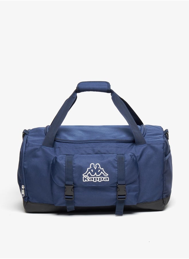 Kappa Men Logo Embroidered Duffel Bag with Double Handle and Zip Closure  - Image 1