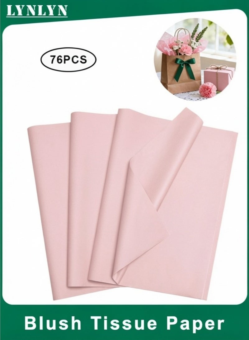 LYNLYN 76 Sheets Blush Pink Tissue Paper, 50 x 70cm Gift Wrapping Paper for Weddings, Birthdays, DIY Crafts, Party Decorations - Image 1
