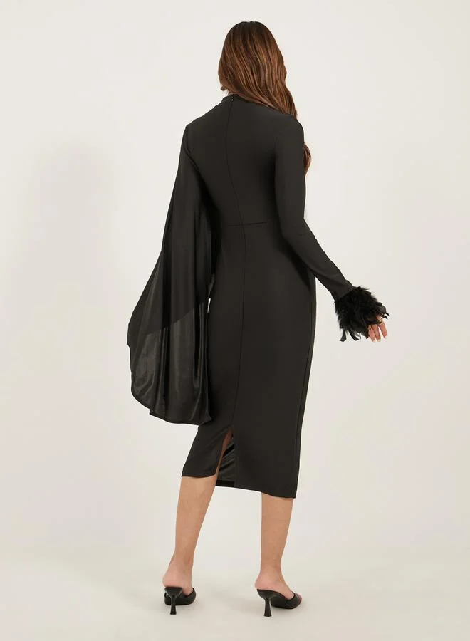 Styli One-Sleeve Midi Dress