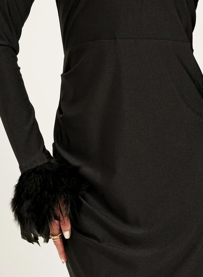 Styli One-Sleeve Midi Dress