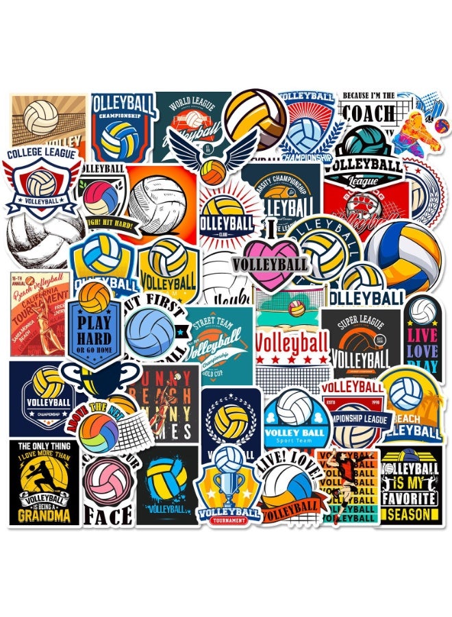 NIBEMINENT 50 Pcs Volle Ball Deco Kit Waterproof Stickers, High Definition Printing Bright Colors, Suitable for Laptop Skateboard Luggage Water Bottle Guitar DIY - Image 2