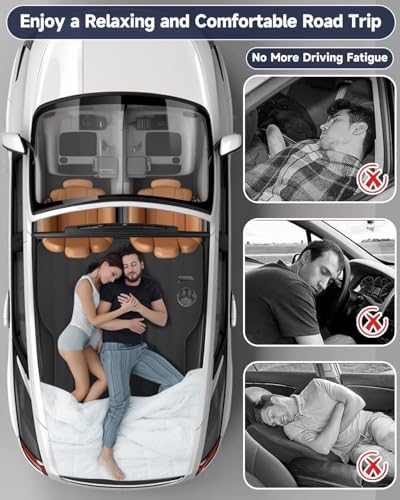 Umbrauto Custom Fit Air Mattress for Tesla Model Y/Juniper, 2026 Upgraded Inflatable Camping Bed for Back Trunk, Soft Flocking Surface+Reinforced Bottom Sleeping Pad w/Pump for Outdoor Travel - Image 5