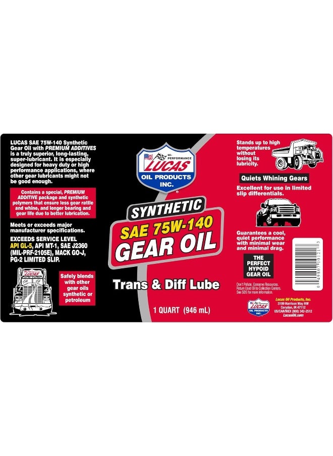 LUCAS OIL - Difference Lucas 75w140 Synthetic Oil - Image 1