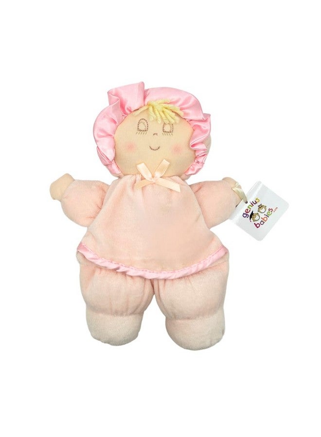 Genius Baby Toys My First Baby Doll, Super Soft And Cuddly, Vintage Classic Style With Pink Dress And Yellow Hair, Ideal New Baby Gift Or Baby Shower Present - Image 1