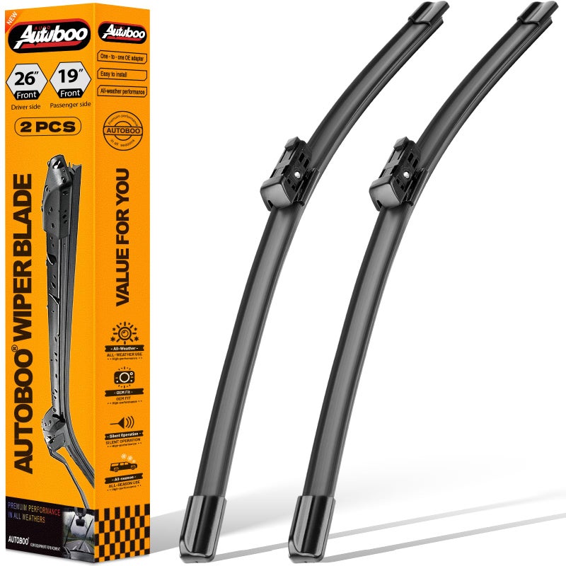 AUTOBOO 26"+19" Windshield Wipers Replacement for Tesla Model 3 2017 2018 2019 2020 2021 2022 2023 2024 2025 Model Y 2020 2021 2022 2023-2025 -Original Factory Quality (Pack of 2) - Image 1