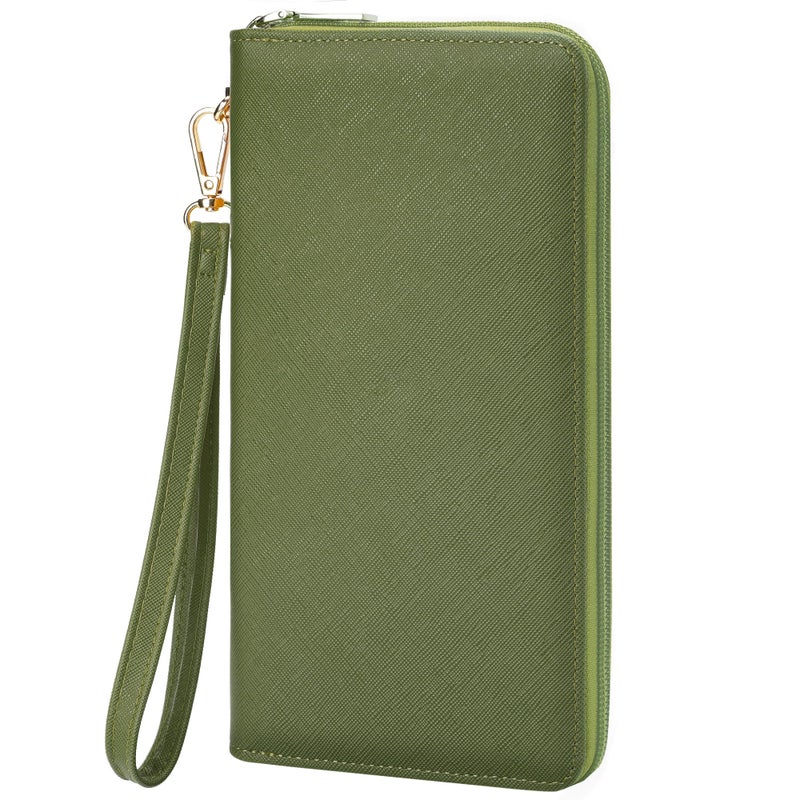 Chelmon Women's Vegan Clutch Wallet with Zip, Hand Strap, Large Capacity - Image 1