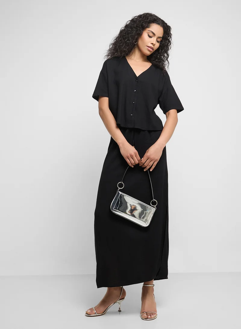 VERO MODA High Waist Slited Long Skirt