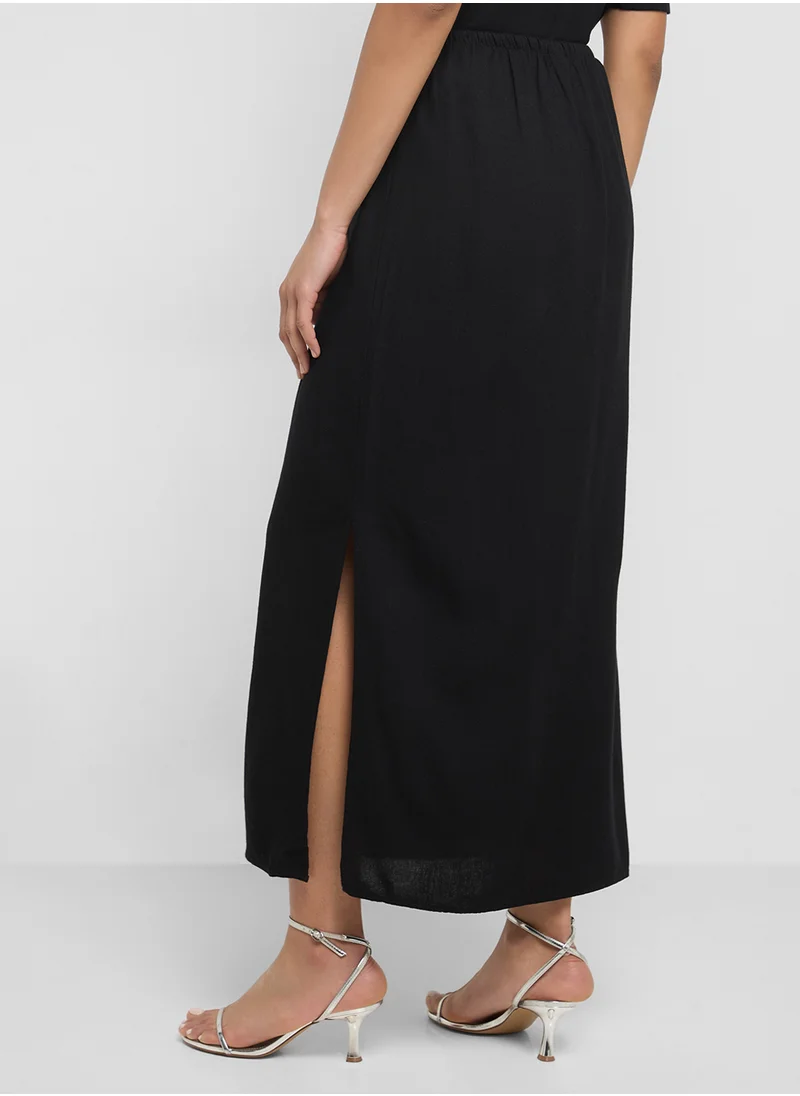 VERO MODA High Waist Slited Long Skirt