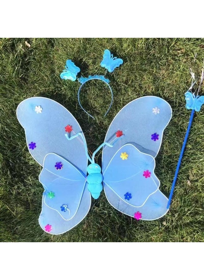 ماركة غير محددة LED Light Butterfly Wings Stall Square المنتجات الشعبية أجنحة الفراشة مزدوجة الطبقة أجنحة ثلاث قطع ملابس أداء المبيعات اللون: أجنحة فراشة مزدوجة الطبقة غير مضيئة [أرجواني]]  - Image 5