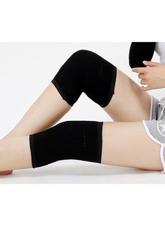 Cuken 1-Pair Knit Cashmere Warm Supports Knee Brace Soft Comfortable Knee Sleeve Wrap Circulation Improvement Kneepad Leg Warmer Joint Band for Men and Women, Applicable Population Weight: 50-80kg  - Image 5