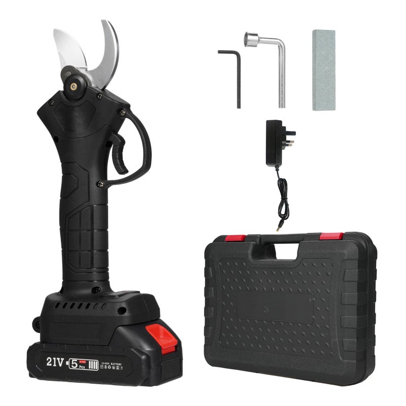 21V Portable Handheld Cordless Electric Pruning Shears with Carry Case Rechargeable 2000mAh Lithium Battery & Charger Powered Tree Branch Pruner Garden Clippers 30mm Max Cutting Diameter - Image 1