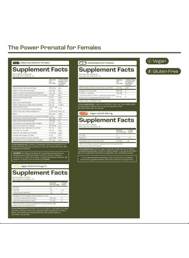 Ovasave Power Prenatal for Females - 210 Softgels - Fertility Support with Algae Oil DHA (Omega-3), CoQ10 and N-Acetyl Cysteine - 7 Softgels Daily - 30-Day Supply - Image 2