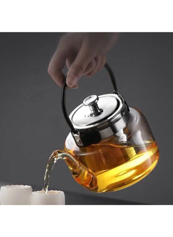 1200ml High Borosilicate Glass Teapot with Stainless Steel Tea Infuser and Handle  T-1200 - Image 5