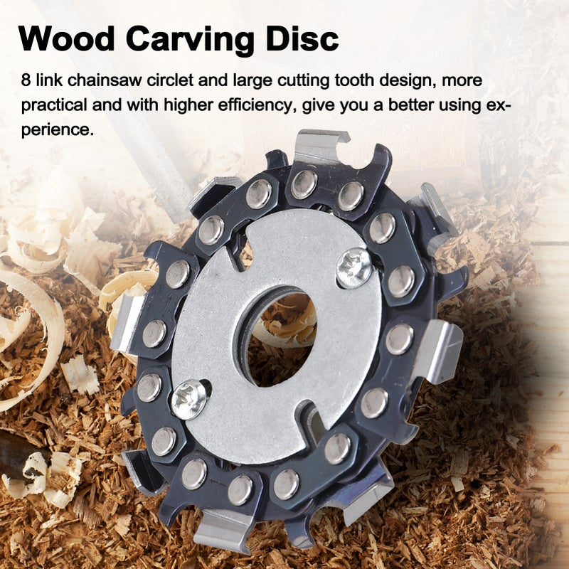 Steel Woodworking 2.5 Inch 8 Link Circlet Wood Carving Cutting Disc for Angle Grinder Carving Shaping Cutting - Image 5