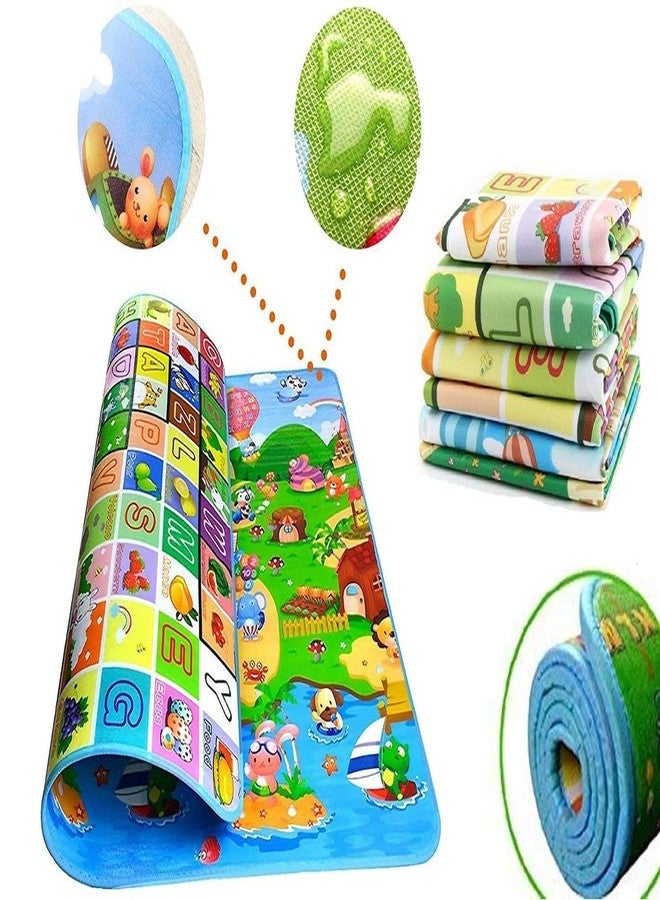 GION Reversible Double-Sided Baby Play Mat - Alphabet Learning ABC Educational Crawling Mat with Animals & Fruits Waterproof Thick Foam Pad for Tummy Time & Playtime (1Pcs) - Image 5