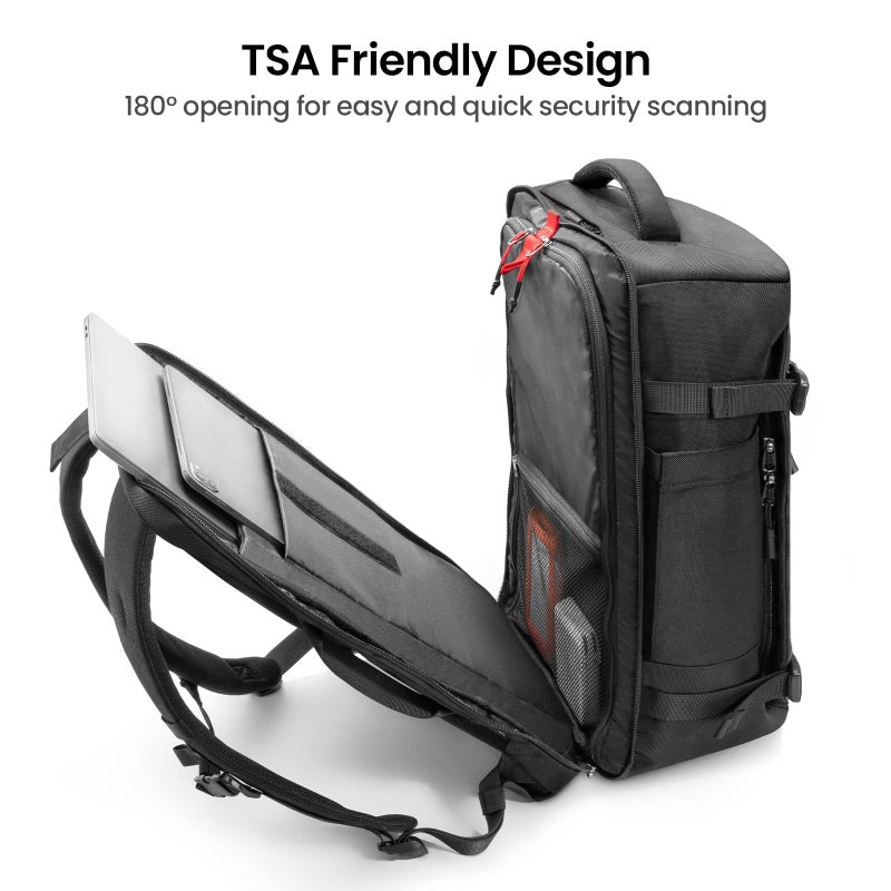 tomtoc Travel Backpack 40L, TSA Friendly Flight Approved Carry-on Luggage Hand Water-resistant Lightweight Business Rucksack, Durable Large Weekender Bag Daypack Fits 17.3 Inch Laptop - Image 3
