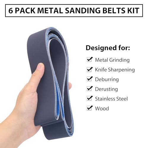 SHUTTLE GENIUS 2 x 72 Sanding Belts,2x72 Silicon Carbide Knife Sharpening Sander Belt, 2 Pcs Each of 600, 800, 1000 Grits Grinding Belts for Belt Sander,6 Pack - Image 3