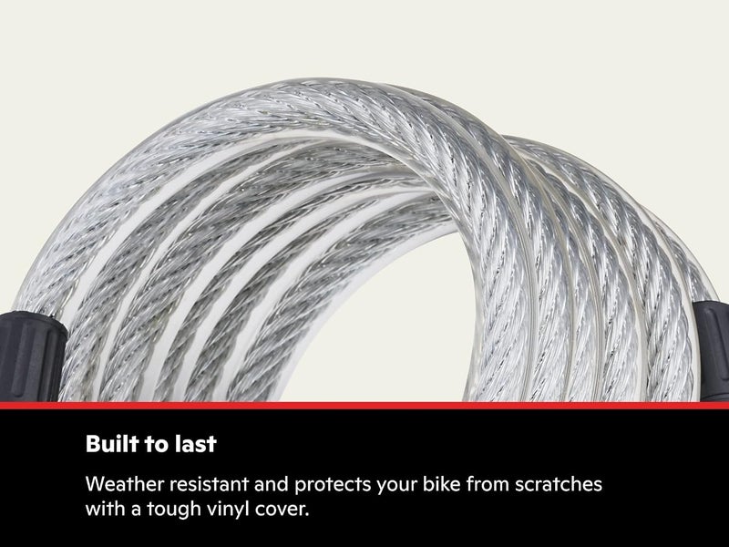 شوين قفل دراجة Schwinn المركب من كابل فولاذي ملتوي، طول 6 أقدام x سمك 12 مم، مضاد للسرقة، لون أسود، مستوى أمان 3 - Image 4