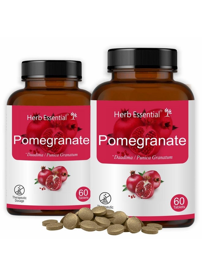 Herb Essential حبوب الرمان الأساسية 500 ملغ، 60 قرص (عبوة من 2) - Image 1