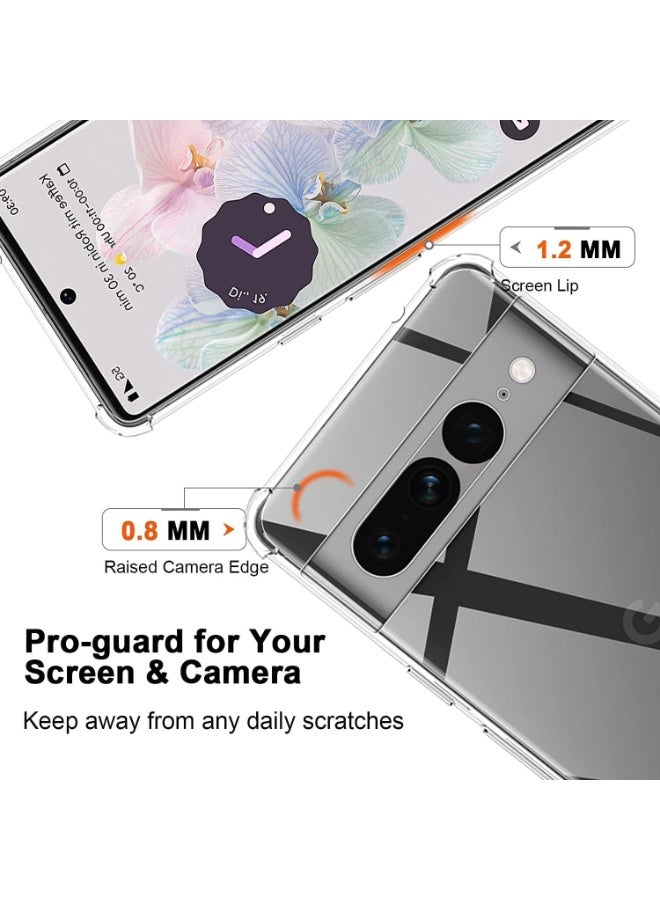 Google Pixel 7 Pro Clear Case, Shockproof [Ultra Slim] Scratch Resistant Gel Rubber Silicone [Protective Case] Phone Cover For Google Pixel 7 Pro - Clear - Image 2