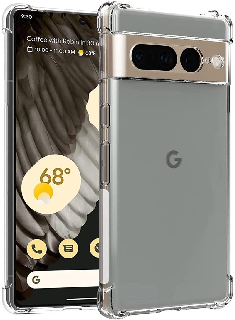Google Pixel 7 Pro Clear Case, Shockproof [Ultra Slim] Scratch Resistant Gel Rubber Silicone [Protective Case] Phone Cover For Google Pixel 7 Pro - Clear - Image 4